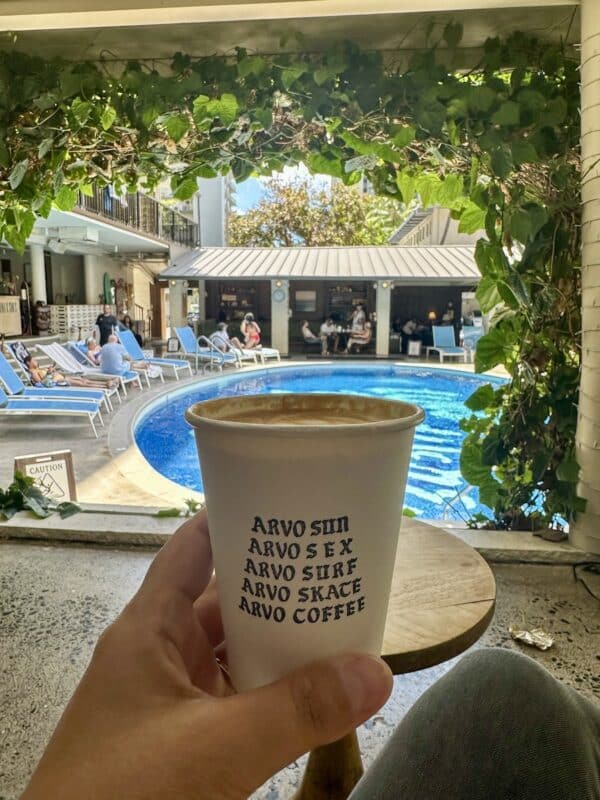 Coffee from ARVO Cafe on Lewers Street