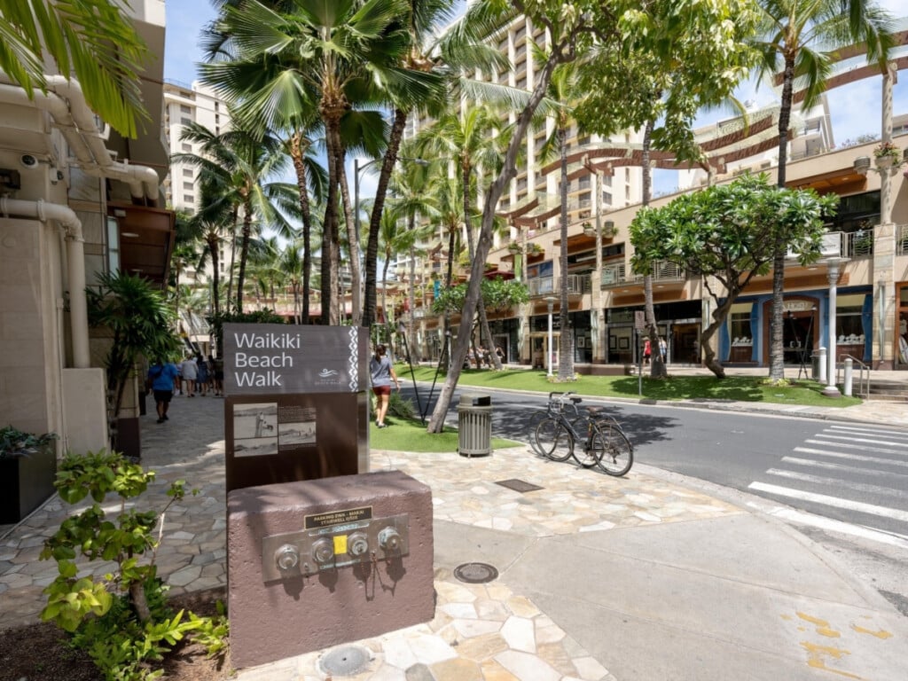 Street view of Waikīkī Beach Walk.