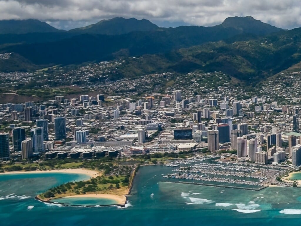 Waikīkī Beach aerial panoramic by Andy Stenz Photography (section 1 of 3).