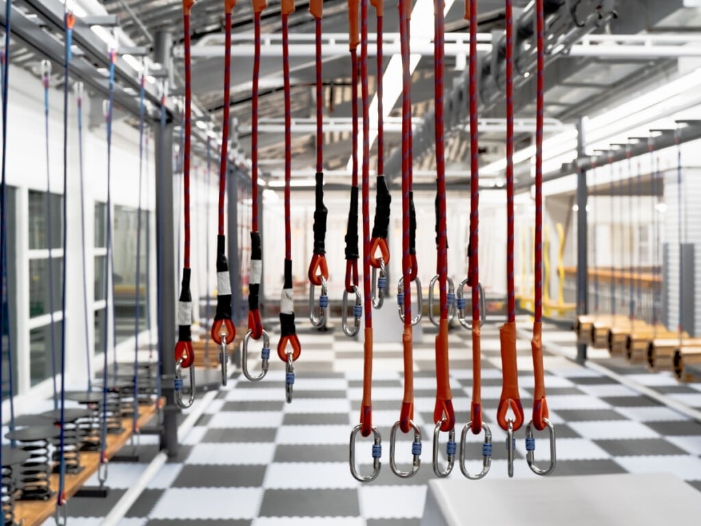 Indoor ziplines at Kids City Hawaii.