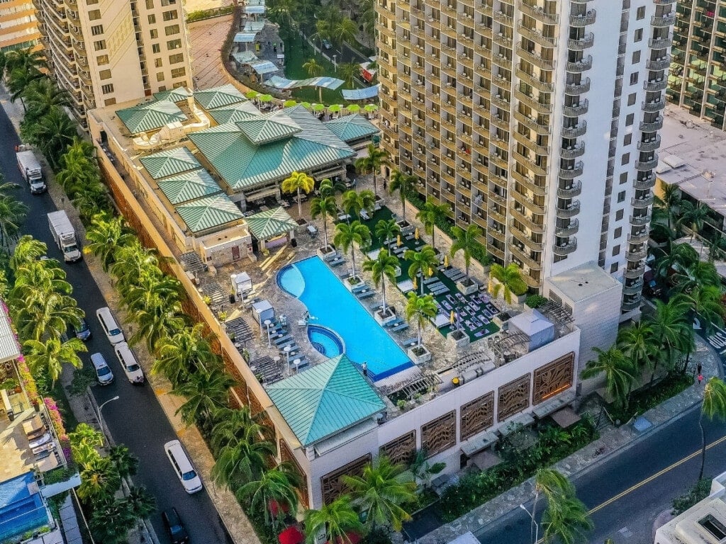 The Embassy Suites by Hilton Waikiki Beach Walk resort property.