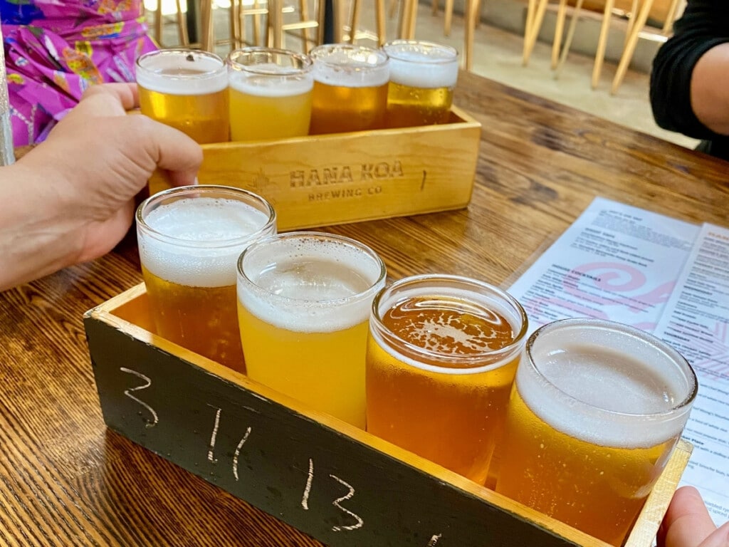 Selection of beers at Hana Koa Brewing Co. in Waikīkī.
