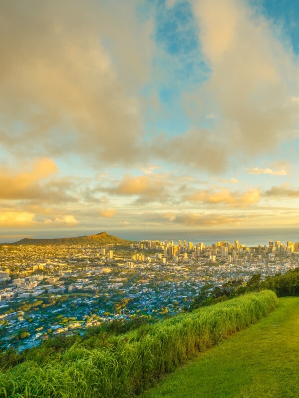The view over Honolulu from Puʻu ʻUalakaʻa, also known as Tantalus