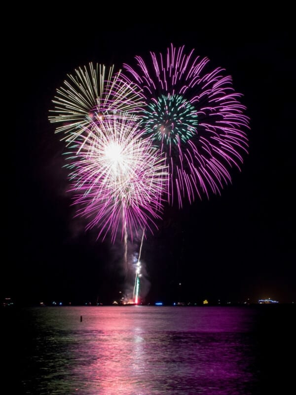 A New Year's Eve Fireworks at Waikīkī Beach in 2018.