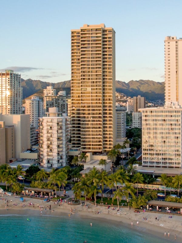 The Aston Waikiki Beach Tower resort on Kalākaua Ave in Waikīkī