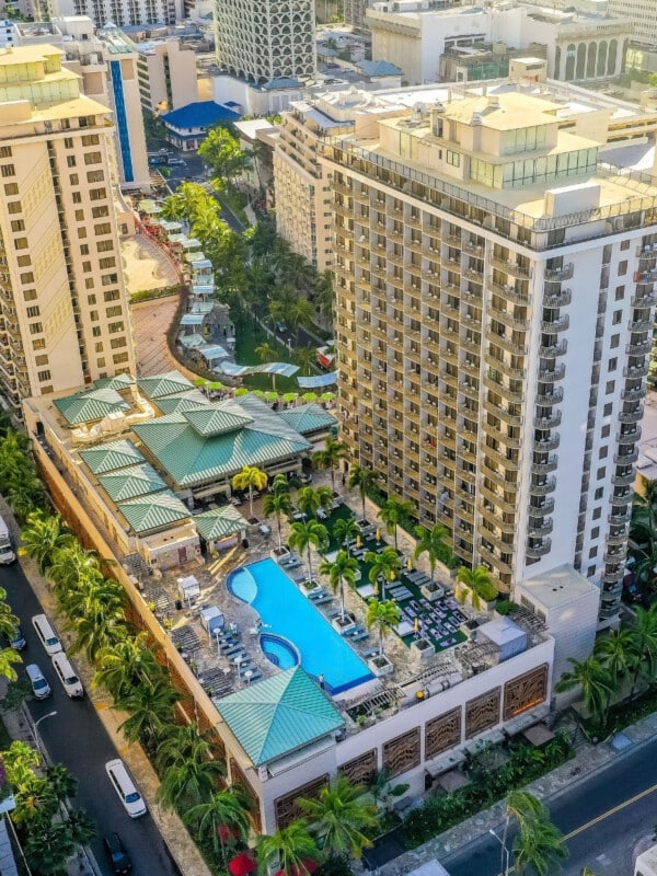The Embassy Suites by Hilton Waikiki Beach Walk resort property.