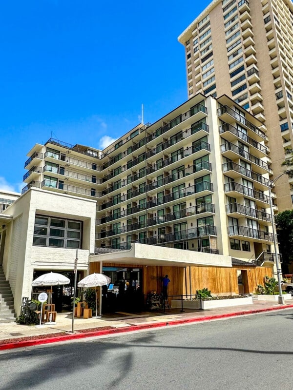 The Surfjack Hotel & Swim Club on Lewers St in Waikīkī
