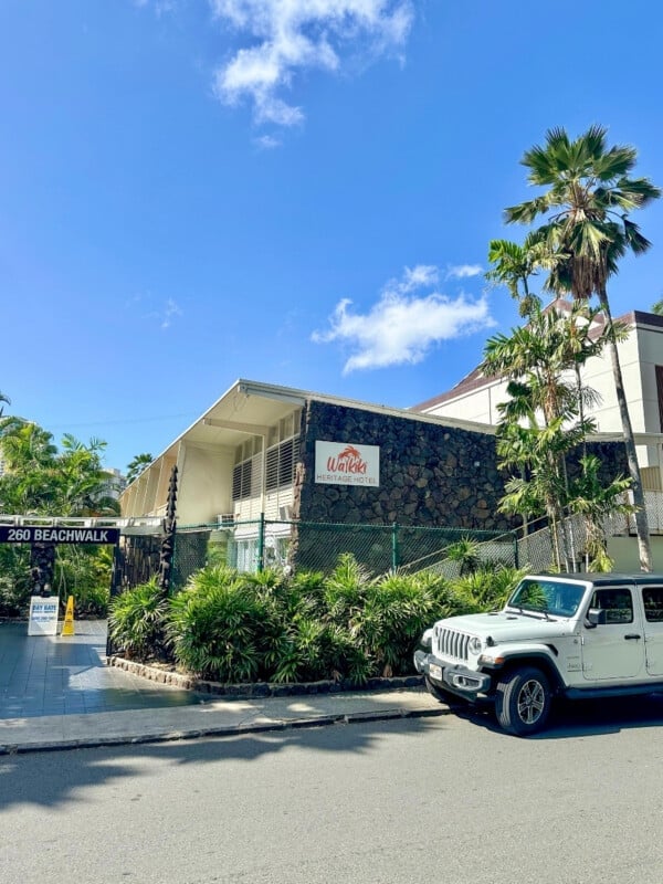 The Waikiki Heritage Hotel building.