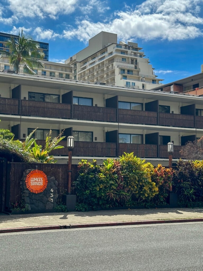 The White Sands Hotel vintage walk-up building in Waikīkī