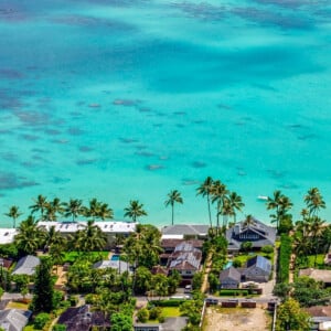 A view of the Lanikai neighborhood on Oʻahu, Hawaiʻi.