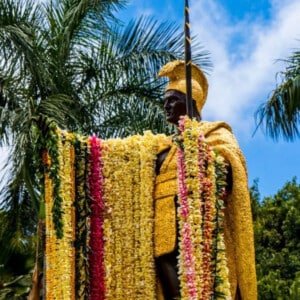 King Kamehameha Day lei draping ceremony.