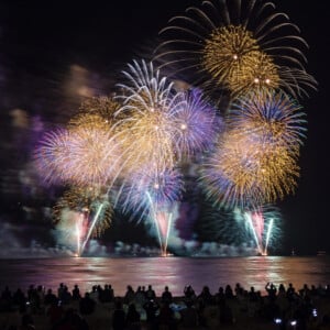 Nagaoka Fireworks, the finale of the annual Honolulu Festival in Waikīkī.