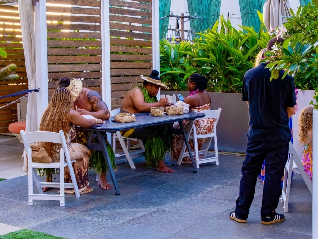 Pre-show activities including Lei Making Demonstrations & Temporary Polynesian Tattoos at the Pāʻina Waikīkī Luau.