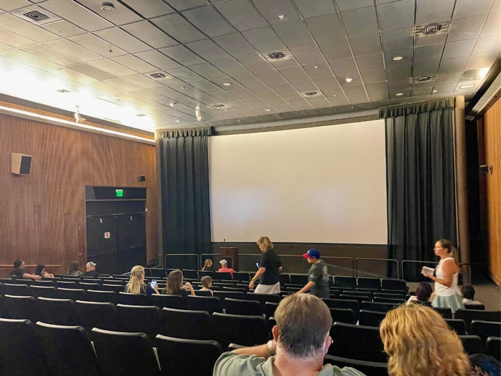 Inside the Pearl Harbor Memorial Theater.