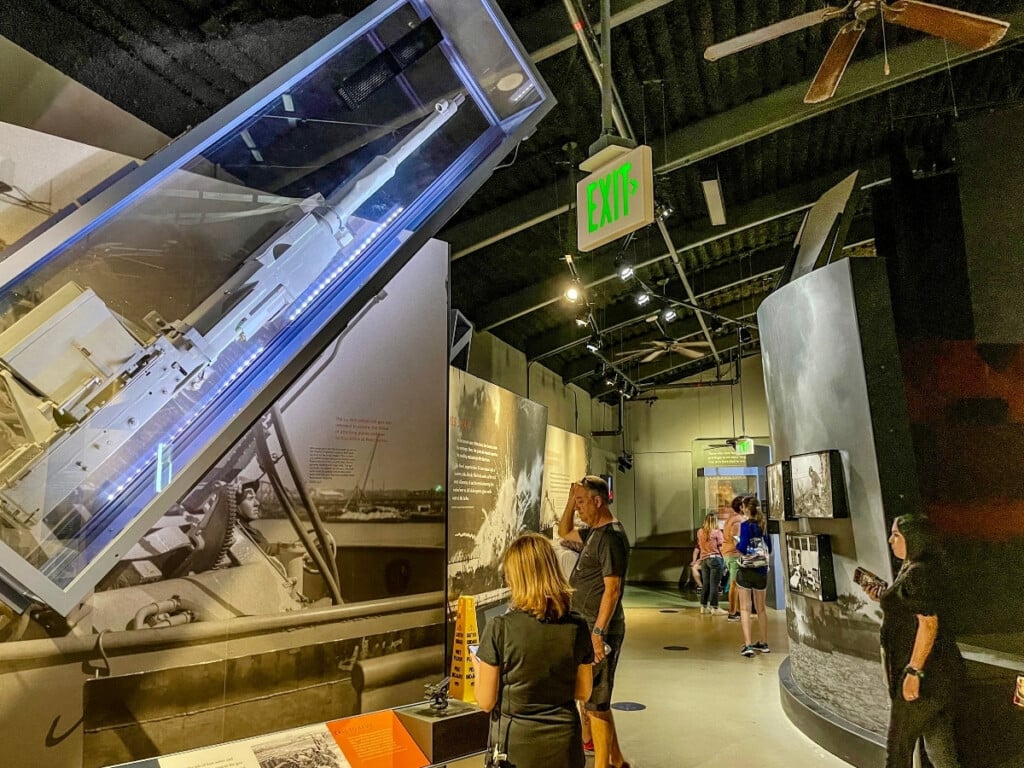 Inside the "Road to War" museum exhibit gallery at the Pearl Harbor Visitor Center.