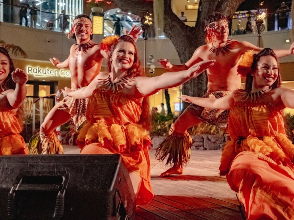 Authentic hula performance underneath the banyan tree at the Queens Waikiki Luau.