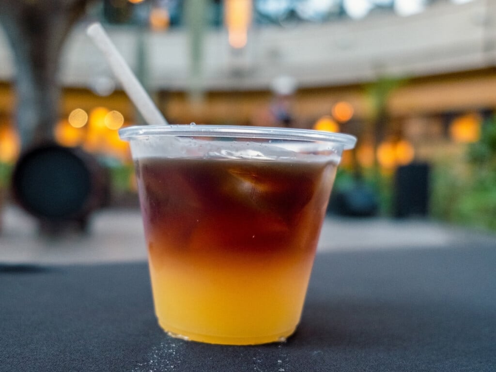 Mai Tai on a black table at the Queens Waikiki Luau.