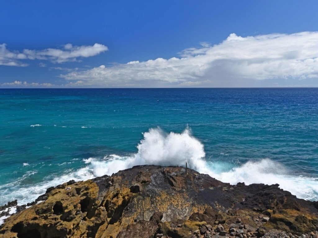 Halona Blowhole on the island of Oʻahu, Hawaiʻi.