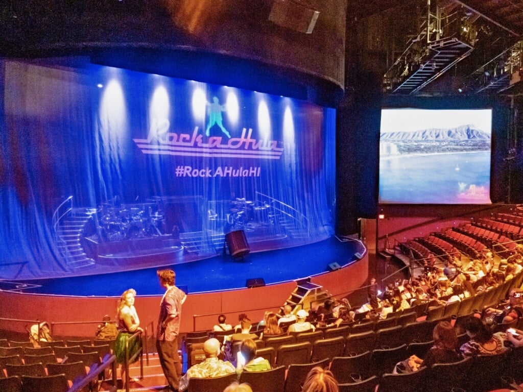 View of 750-seater theatre before the Rock-A-Hula Show.