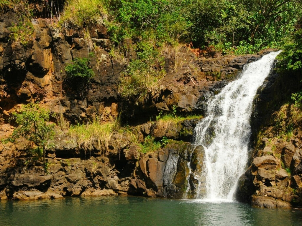 The Waimea Valley Waterfall on Oʻahu's North Shore.