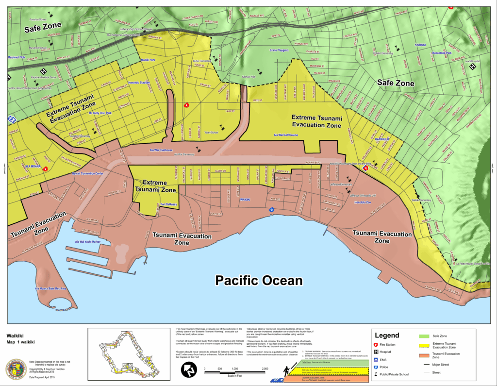 Tsunami Evacuation Zone: Waikīkī