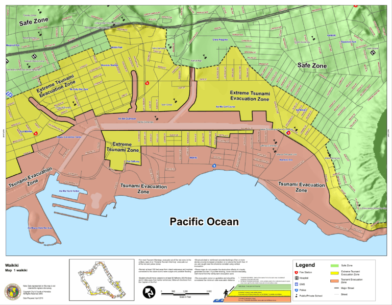 Tsunami evacuation map oahu