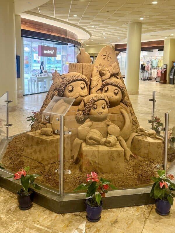 Sandcastle display at the Sheraton Waikiki Beach Resort lobby.